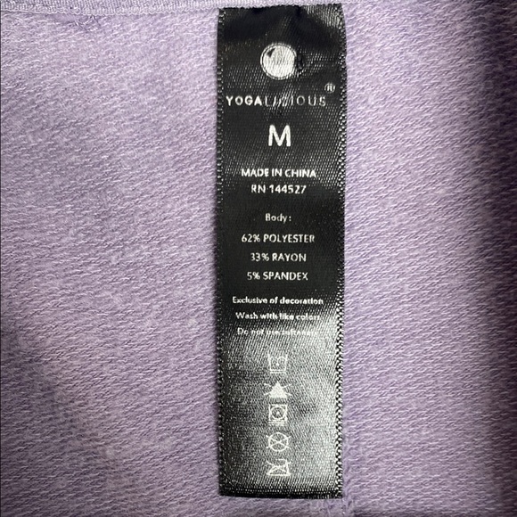 Yogalicious Hoodie Cowl Neck Drawstring Front Pocket Soft Purple Size Medium - Picture 2 of 8